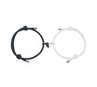 Konxi Magnetic Bracelets 2 PCS Long Distance Relationship Boyfriend and Girlfriend Magnetic Couple Bracelets with Love Heart Pendant Valentine's Day Gift