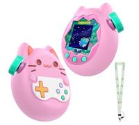 KONXISA For Tamagotchi Paradise Case Cover, Protective Case with Cute Lanyard, Soft Silicone Protective Cover for Kids Game Machine, Protective Shell with Dustproof and Shockproof, Pink