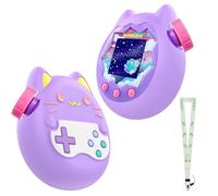 KONXISA For Tamagotchi Paradise Case Cover, Protective Case with Cute Lanyard, Soft Silicone Protective Cover for Kids Game Machine, Protective Shell with Dustproof and Shockproof, Purple
