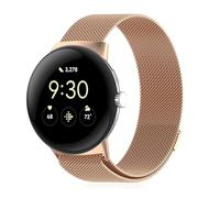 KONXISA Watch Band For Google Pixel Watch 4/3 / 2/1 41mm, Quick Release Stainless Steel Metal Mesh Loop Adjustable Replacement Watch Strap, Magnetic Wrist Strap, Smartwatch Wristband, Rose Gold