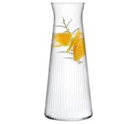 KONZEPT Glass Water Carafe - 1 Litre, Durable Ribbed Design, Dishwasher Safe, Stylish & Sturdy, BPA Free