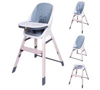 Koo-Di Tiny Taster 3-in-1 Wooden Highchair - Rain Cloud Grey