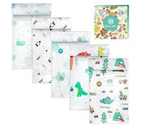 koo-dib 5Pack for Baby muslin blanket 80cm×80cm100% Cotton Baby Wash Cloth receiving blanket large muslin cloths swaddle wrap Shower Wipes for Newborn Soft Muslin