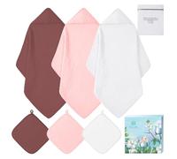 koo-dib Baby Towels - 6 Pack Baby Bath Towel Set With Hood for Girl & Boy - Toddler Bath Towel 100% Cotton Baby Gift for Hooded Baby Towel - Muslin Baby Towels Newborn Essentials for Kids