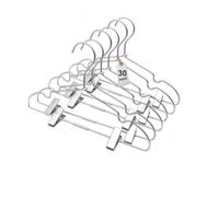 Koobay 12.6" Children Silver Clothes Hangers with Clips,30-Pack,Coat Clothes Hangers, Standard Suit Hangers, Saving Space