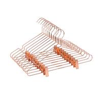 Koobay 25 Pack 16.5" Metal Wire Hangers with Clips, Rose Gold Copper Finish Clothes Storage Coat Hangers