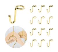 Koobay Clothes Hanger 36Pcs Connector Hooks Stable Hanger Gold Metal Outfit Hangers Extender Clips Mini Cascading Hanger Hooks