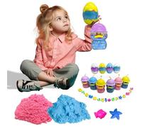 Koobitz Magic Sand Surprise Egg and Duck Container with 2× Random Colour Sand Packs and Mini Moulds - Mess-Free Sensory Play Toy for Kids - Fun Indoor Outdoor Activity for Girls & Boys Ages 3+ Years