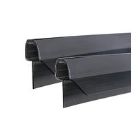 KOOBON Shower Seal 2 x 80 cm Black Replacement Seal for 5/6 mm with Extended Rubber Lips for Cubicles Bathtub Glass Door Strip with Water Deflector