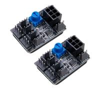 KOOBOOK 2Pcs High-Efficiency PWM PC Fan Hub 6Pin 4Pin Computer Case Fan Speed Controller Voltage Regulator DC12V 17A for Enhanced Chassis Cooling