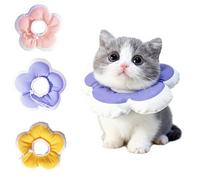 KOOBURS Cat Cone Collar Soft, Adjustable Kitten Cones After Surgery, Waterproof Kitten e Collar Soft to Stop Licking(Purple Flower, XS)