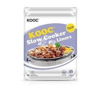 KOOC 10 Count Slow Cooker Liners, Fits 0.65-1.25 Qt Pots, 8" x 11" Size | BPA-Free, Durable Nylon Blend, Leakproof Design, Disposable Cooking Bags, Heat Resistant Up to 400°F, for Mini Pots