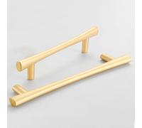KOOEIN 2 PCS Kitchen Cabinet Handles,Pulls Handles for Drawers,96mm,128mm,192mm Hole Center Aluminium Furniture Door Handles,Bedroom Cupboard Handles,Gold-2pcs-HoleCenter:128mm