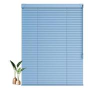 KOOEIN Aluminum Venetian Blinds,Horizontal Blinds,25mm Slats,Room Darkening Venetian shades for Windows Doors,40-150cm Wide Shutters,Easy Fit Metal Window Blinds,Blue-130x150cm/51x59in