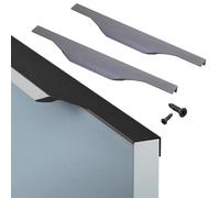 KOOEIN Back Mount Finger Edge Pulls,2 PCS Concealed Kitchen Furniture Handles-Invisible Cabinet Pull-Aluminum Hardware Drawer Handles with Screws for Cupboard Wardrobe Door,Gray-Length:600mm