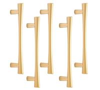 KOOEIN Cabinet Handles,Furniture Handles Knobs,T Bar Cupboard Pulls,Aluminum Alloy Door Pulls Handles,Modern Drawer Handles for Bathroom Kitchen Bedroom,Gold-5pcs-HoleCenter:192mm