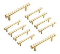 KOOEIN Cabinet Handles,Furniture Handles Knobs,T Bar Cupboard Pulls,Aluminum Alloy Door Pulls Handles,Modern Drawer Handles for Bathroom Kitchen Bedroom,Gold-10pcs-HoleCenter:192mm
