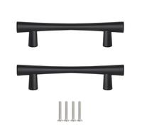 KOOEIN Cabinet Kitchen Drawer Handles,Pulls Handles for Door,Aluminium Cupboard Pulls,T-Shaped Furniture Handles,Suitable for Bedrooms,Bathrooms,Living Rooms,10 PCS,Black-10pcs-HoleCenter:192mm