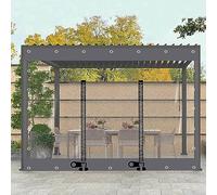 KOOEIN Gazebo clear Tarpaulin side panels,Transparent tarp curtains with eyelets,pvc vinyl Partition rain curtains,multi-functional Tarps Cover Sheet for outdoor,with zipper,W×H-2.5×2m(8.2 * 6.6ft)