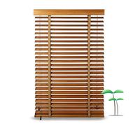 KOOEIN venetian blinds wooden, horizontal blinds, privacy curtains, wood grain effect, sun shades, structural stability, interior blinds,W×H-110x100cm/43x39.5in