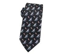 KOOELLE Men's Horseshoe Jacquard Tie Horse Racing Festival Tie Festival Party Black Ties For Men 3.15 inches (8 cm), 054-black, Medium