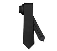 KOOELLE Men's Ties Solid Pure Color 2.35" (6CM) Plain Slim Necktie Skinny Ties For Men, 001-black, Medium