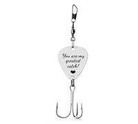 Kooer Custom Personalized Monogram Fishing Lure Hook Engraved Fishing Hook Lure I Loved Her First (Style 2)