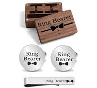 Kooer Personalized Engraved Cuff Links Tie Clip Set Custom Engrave Phrase Wedding Cufflinks Jewelry Gift for Father Dad Of all the Walks We've taken This one is my Favorite, M
