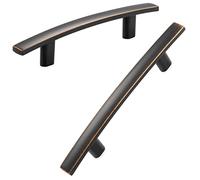 KOOFIZO Curved Bar Cabinet Pull - Oil Rubbed Bronze Furniture Arch Handle, 3 Inch/76mm Screw Spacing, 10-Pack for Kitchen Cupboard Door, Bedroom Dresser Drawer, Bathroom Wardrobe Hardware