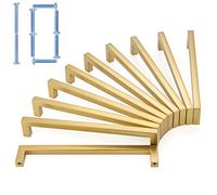 KOOFIZO Solid Square Bar Cabinet Handle - Brushed Gold Furniture Pull, 6.3 Inch/160mm Screwhole Distance, 10-Pack for Kitchen Cupboard Door, Bedroom Dresser Drawer, Bathroom Wardrobe Hardware