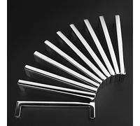 KOOFIZO Solid Square Bar Cabinet Handle - Chrome Furniture Pull, 5 Inch/128mm Screwhole Distance, 10-Pack for Kitchen Cupboard Door, Bedroom Dresser Drawer, Bathroom Wardrobe Hardware