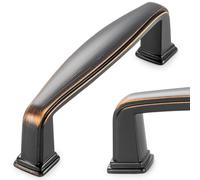 KOOFIZO Square Foot Cabinet Arch Pull - Oil Rubbed Bronze Furniture Handle, 3 Inch/76mm Screw Spacing, 10-Pack for Kitchen Cupboard Door, Bedroom Dresser Drawer, Bathroom Furniture Hardware