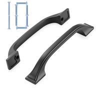 KOOFIZO Square Foot Craftsman Cabinet Bow Pull - Black Furniture Handle, 3.8 Inch/96mm Screw Spacing, 10-Pack for Kitchen Cupboard Door, Bedroom Dresser Drawer, Bathroom Wardrobe Hardware