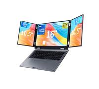 KOOFORWAY Triple Screen Laptop,16” Main + Dual 10.5” Monitors, Core i7-12700H, 32GB RAM,2TB SSD, Win 11 Pro,Wi-Fi 5,BT 5.0,Face & Fingerprint Unlock,USB-C,HDMI for Business/Design/Stock Trading