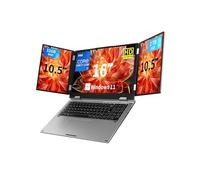 KOOFORWAY Triple Screen Laptop,16” Main + Dual 10.5” Monitors, Core i7-1270P, 32GB RAM,2TB SSD, Win 11 Pro,Wi-Fi 6,BT 5.2,Face & Fingerprint Unlock,USB-C,HDMI for Business/Design/Stock Trading