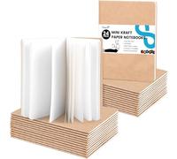 Koogel 24 Pack Mini Pocket Notebooks - Blank 8.9 x 12.7 cm Kraft Brown Small Notepads, 60 Pages Each, Thick Paper No Bleed, Ideal for Students, Travel, Journaling & Gifts