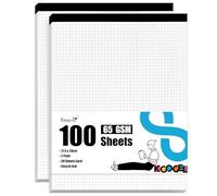 Koogel 2PCS Graph Paper Pads, Grid Squared Notebook 21.5x28cm, Quad Ruled Graph Notebook for Maths Homework & Engineering Projects, Easy Tear-Off, Thick Legal Pad with Cardboard Backing