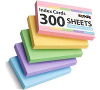 Koogel 300 Blank Flash Cards A6 5Colours, 150gsm Stationery Index Cards