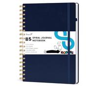 Koogel B5 Notebook, 300 Numbered Pages Lined, Spiral Journal for College | Pen Loop & Elastic Closure, Durable Spiral Notebook - Back to School Stationery for Class, Revision & Daily Planning
