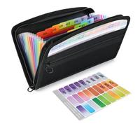 Koogel Expanding File Folder for A5, 13 Compartments, Document Organiser with Zip, Portable, Durable, Waterproof, Acid-Free, PVC-Free, Archival Quality