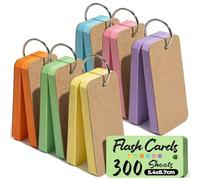 Koogel Flash Cards, 300Pcs 6 Colours 3.5x2in, Revision Cards for Study&Work