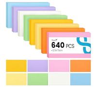 Koogel Flash Cards 640PCS, Revision Cards 12.5x7.5cm, Blank Flashcards with 8 Colour Coding System, Double Sided Notecards for GCSE, Speech, Office Home School Study Record