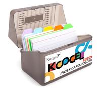 Koogel Flash Cards 8 x 13 cm - 100 Ruled Revision Index Cards with Box, Study Flashcards Set with 10 Colour Dividers for School Exam Learning
