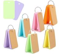 Koogel Flashcards Index Cards 300PCS 5.5 x 9 cm, 6 Color Blank Revision Supplies with Metal Rings, Kraft Paper Study Cards for Office School Study Record