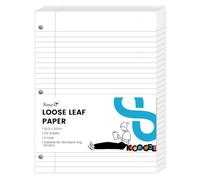 Koogel Lined Paper 120 Sheets 3-Hole, Cream Refill for Binder School Office