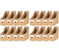 Koogel Magazine File Holder 16-Pack, Kraft Paper Cardboard Magazine Organizer with Labels, A4 File Folder Storage Box for Office, Home, School Desk Document Organiser