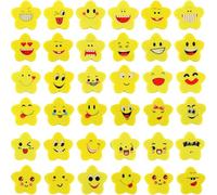 Koogel Rubbers Erasers 100 Pcs, Smile Star Shape for Party Bag Fillers School Prize, Reward for Pupil Student Gift