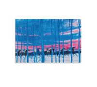 KOOHTAA Andre Brasilier Chevauchée Du Soir Poster Art Hanging Picture Canvas Wall Art Prints Poster Photo Picture Painting Posters Room Decor 08x12inch(20x30cm)