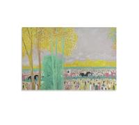 KOOHTAA Andre Brasilier Le Champ De Course À Maisons-Lafitte Art Poster Painting Home Decor Poster Wall Art Hanging Picture Print Decorative Painting Posters 08x12inch(20x30cm)