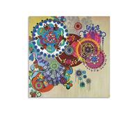 KOOHTAA Beatriz Milhazes Dança Dos Reis Art Poster Painting Wall Art Poster Prints Home Decor Picture Canvas Painting Posters 12x12inch(30x30cm)